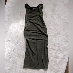 Sleeveless Isabel maternity dress- olive green